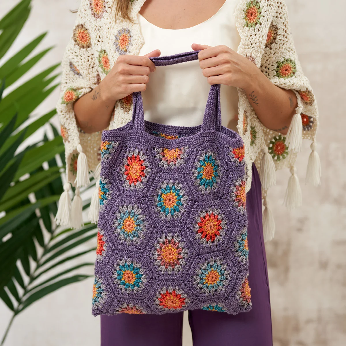 Leonora Crochet Shawl & Bag in West Yorkshire Spinners Elements Dk - Digital Version DPB0282