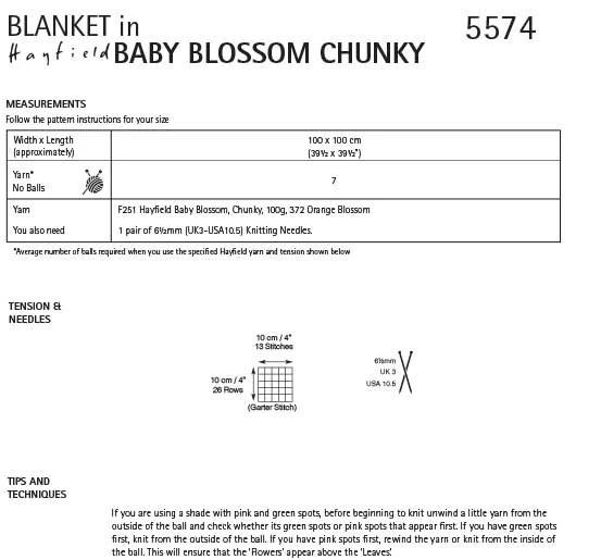 Little Buds Blanket in Hayfield Baby Blossom Chunky - Image 2