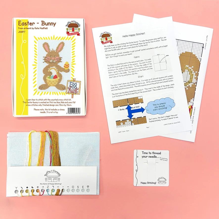 Little Stitchers Easter Bunny - Bothy Threads Cross Stitch Kit - Image 2