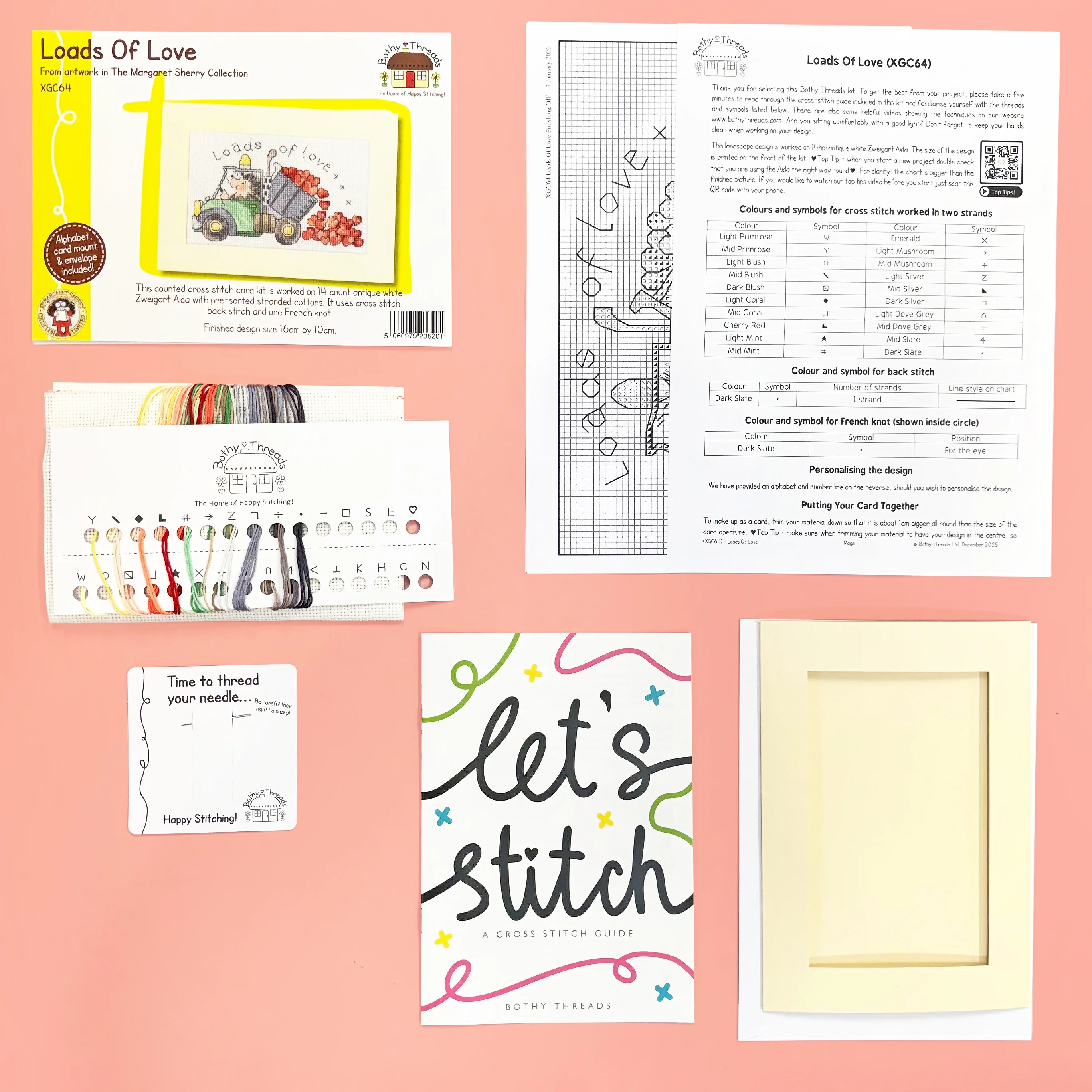 Loads Of Love- Bothy Threads Greeting Card Cross Stitch Kit - Image 2