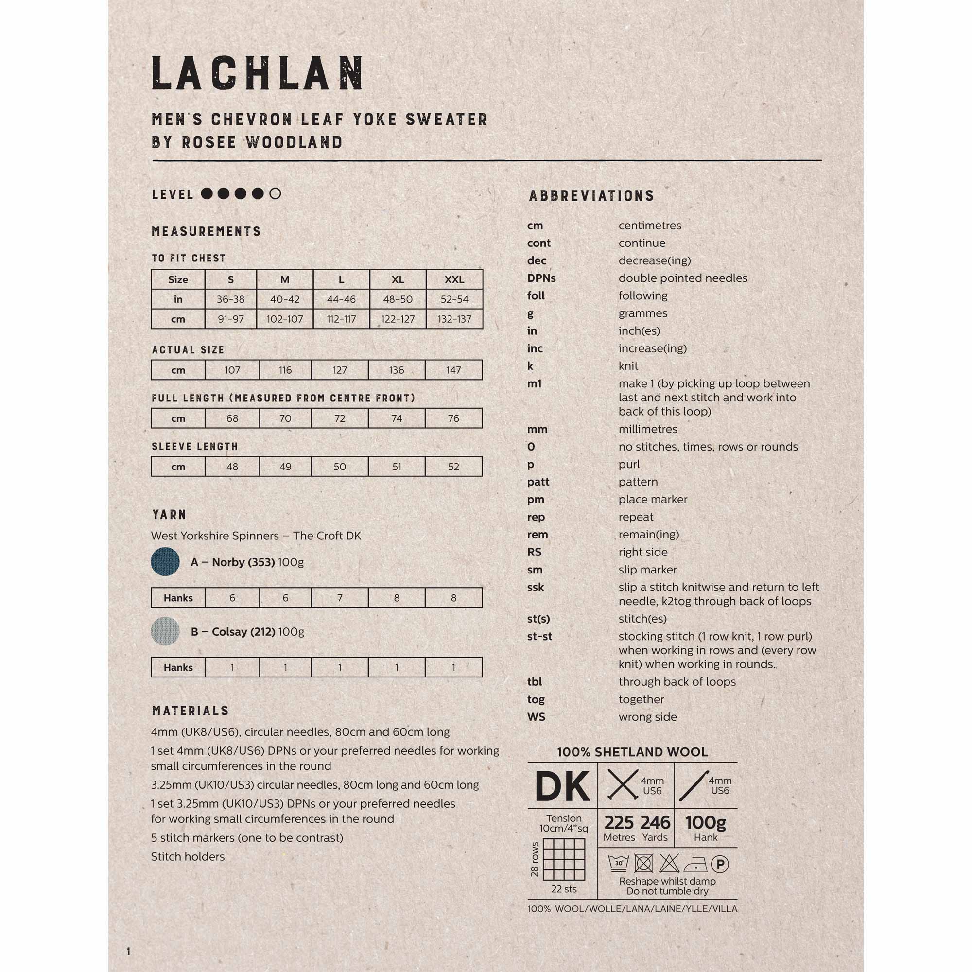 Lochlan Men's Chevron Leaf Yoke Sweater in West Yorkshire Spinners The Croft Dk - Digital Version DPB0052 - Image 2