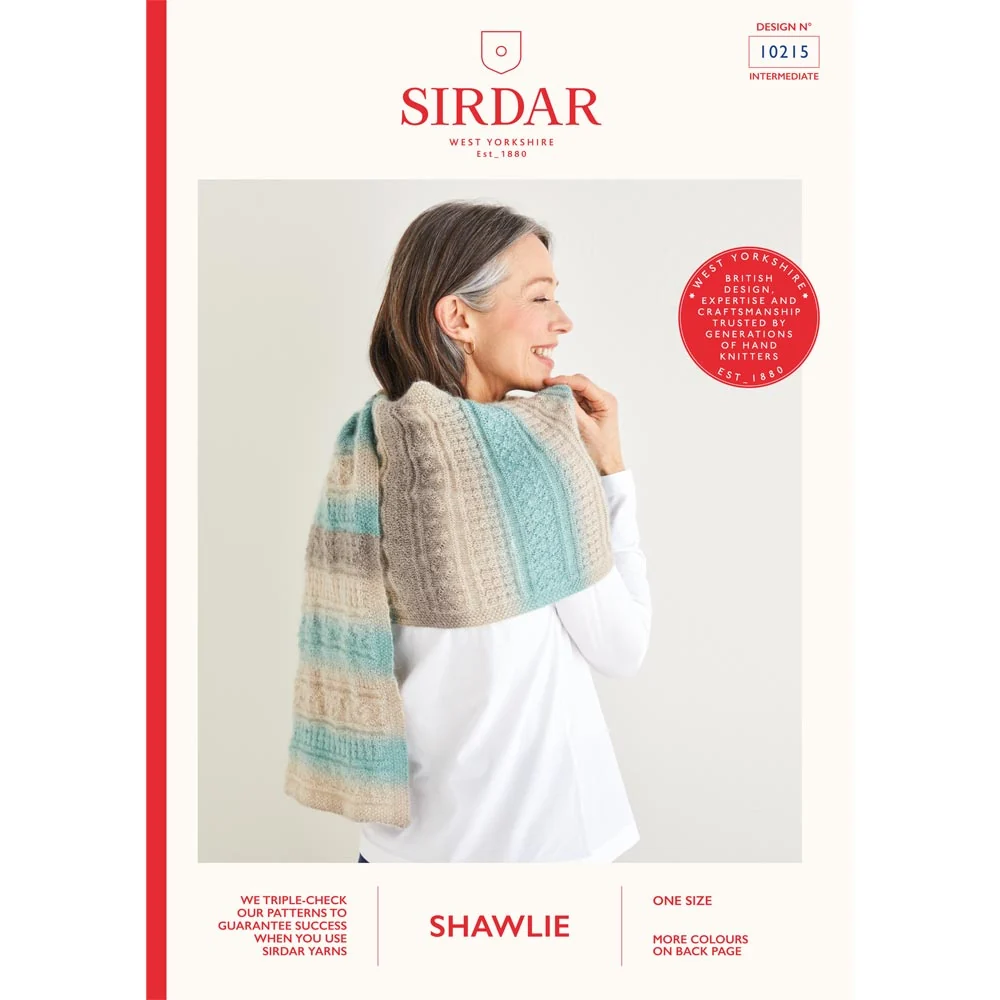 Long Textured Wrap Shawl in Sirdar Shawlie