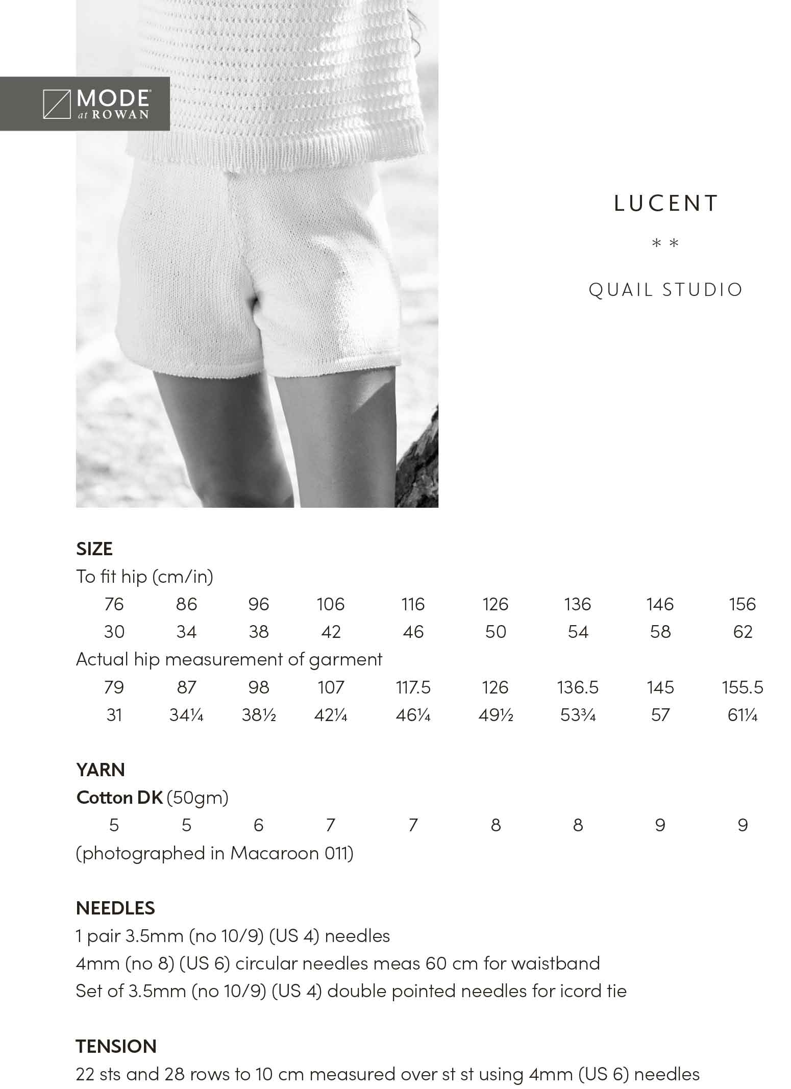 Lucent Shorts in Mode at Rowan Cotton Dk - MIP101 - Image 2