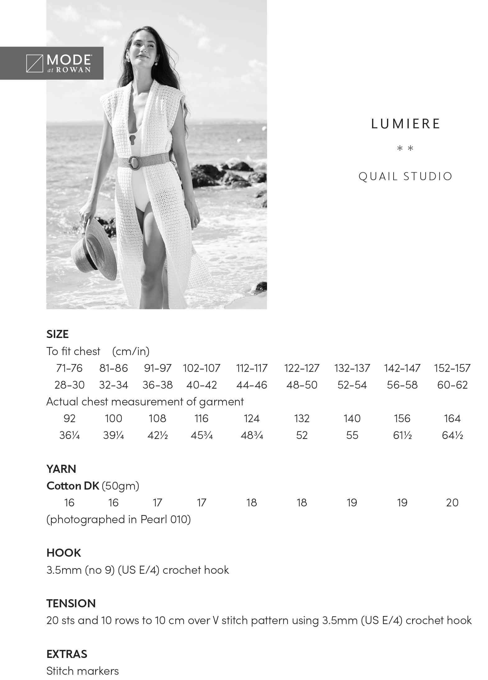 Lumiere Crochet Waistcoat in Mode at Rowan Cotton Dk - MIP107 - Image 2