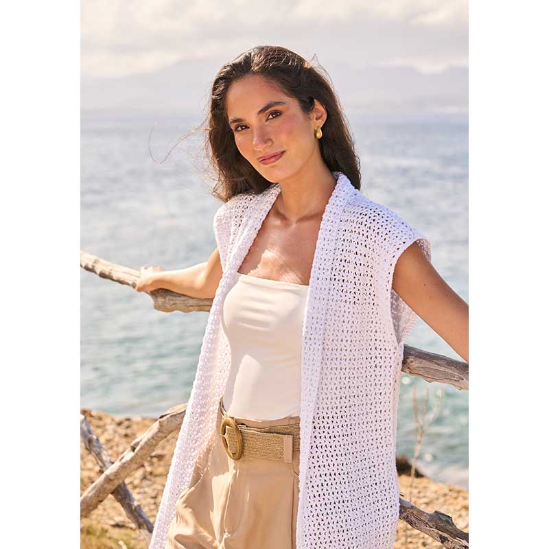 Lumiere Crochet Waistcoat in Mode at Rowan Cotton Dk - MIP107 - Image 3