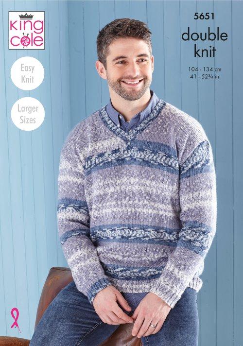 Mens Sweater and Tank Top in King Cole Fjord Dk - Digital Version 5651 - Image 2
