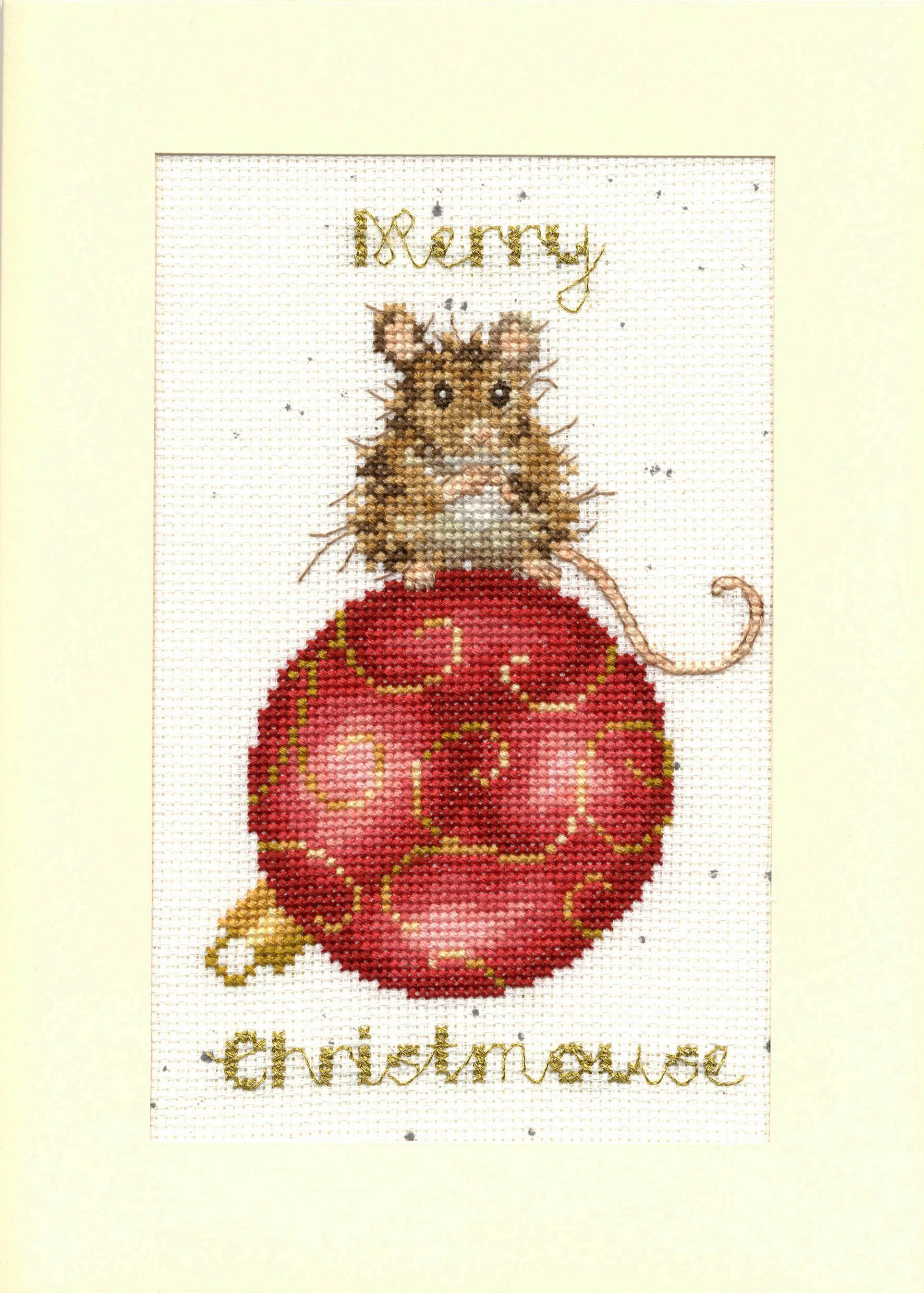 Merry Christmouse Christmas Card Cross Stitch Kit