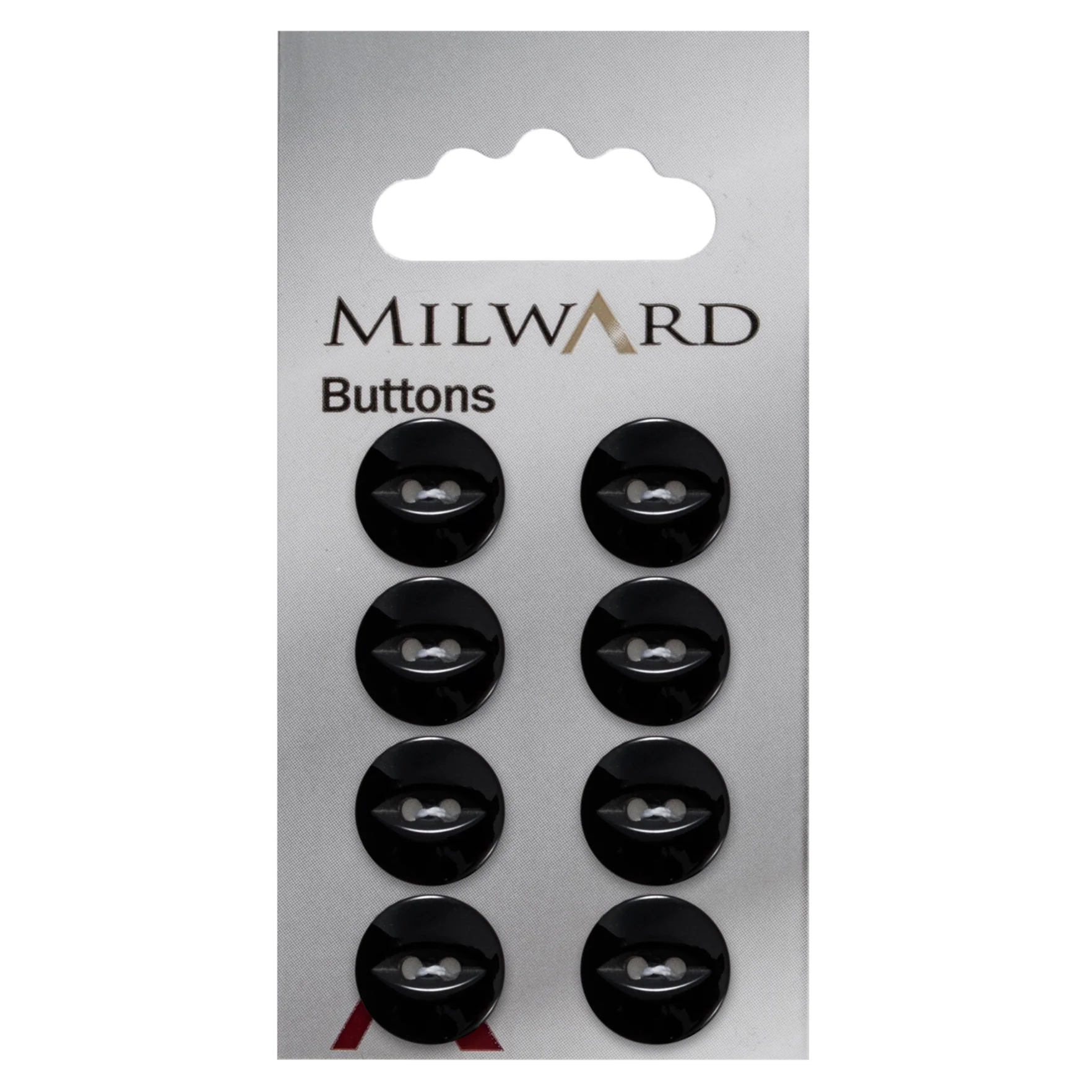 Milward Carded Buttons: 13mm - Pack of 8 - 00197