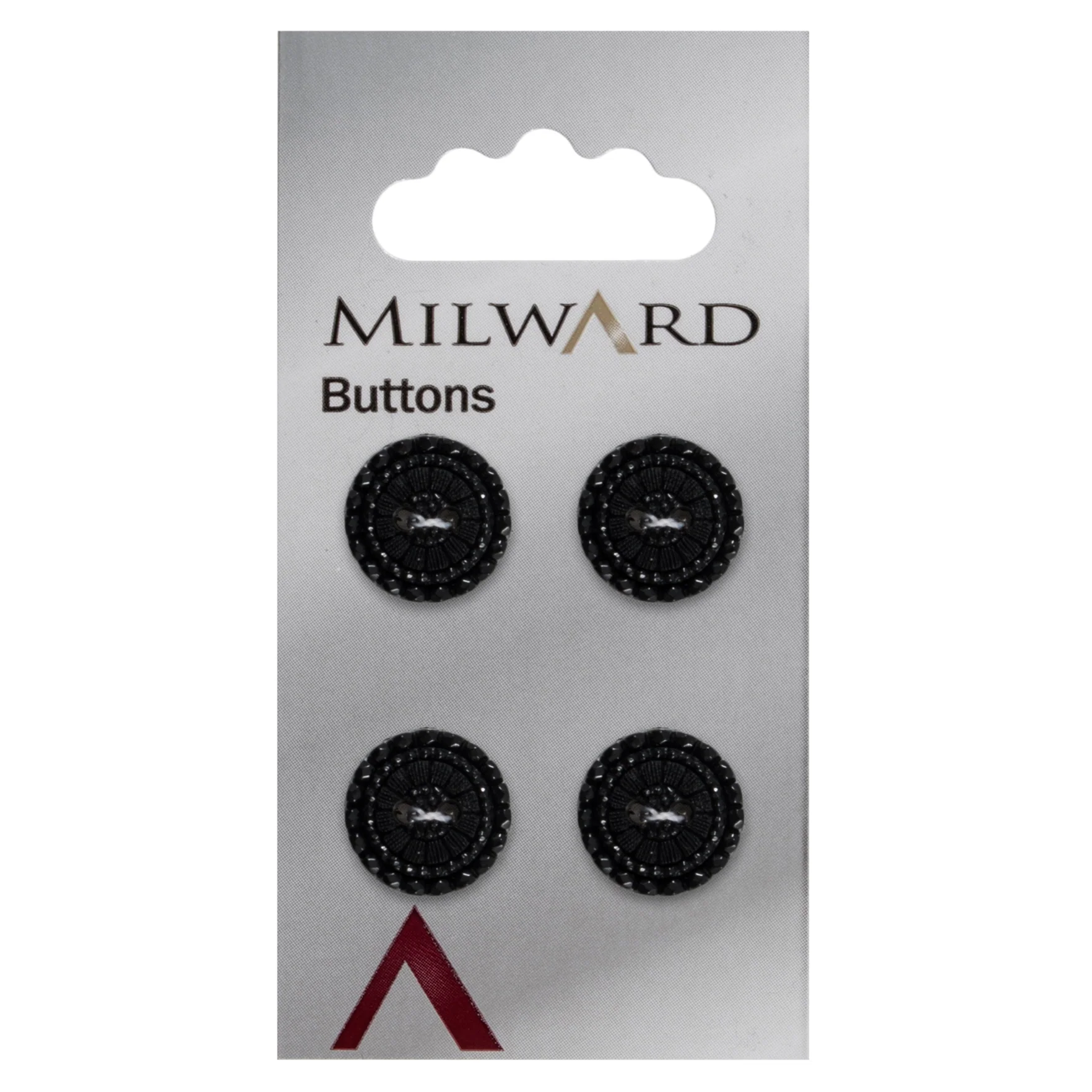 Milward Carded Buttons: 15mm - Pack of 4 - 01049