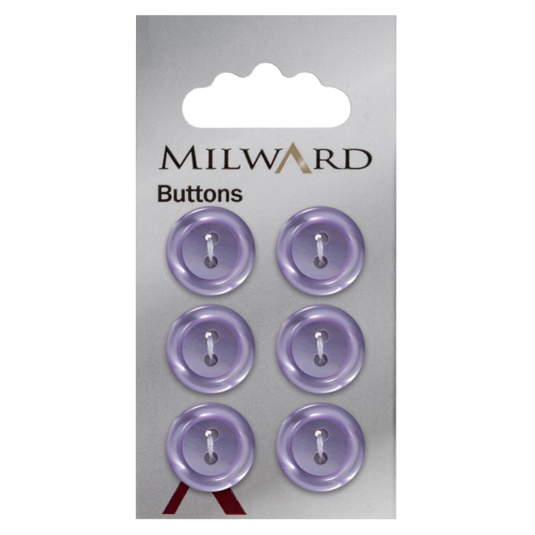 Milward Carded Buttons: 15mm - Pack of 6 - 00407