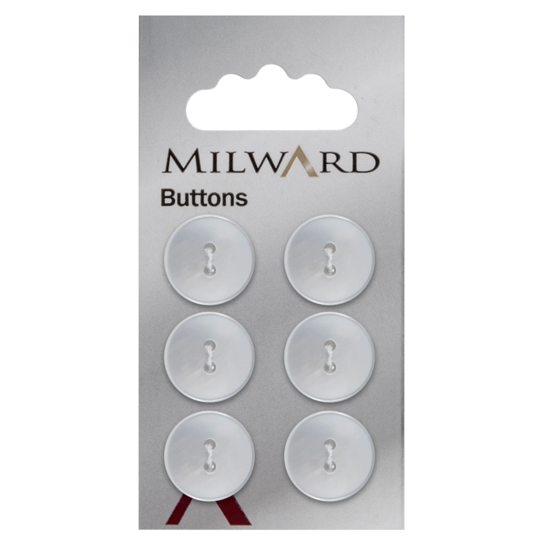 Milward Carded Buttons: 16mm - Pack of 6 - 00011