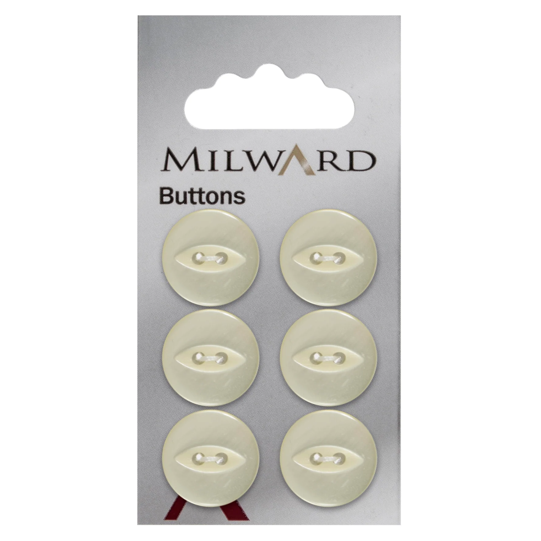 Milward Carded Buttons: 16mm - Pack of 6 - 00052