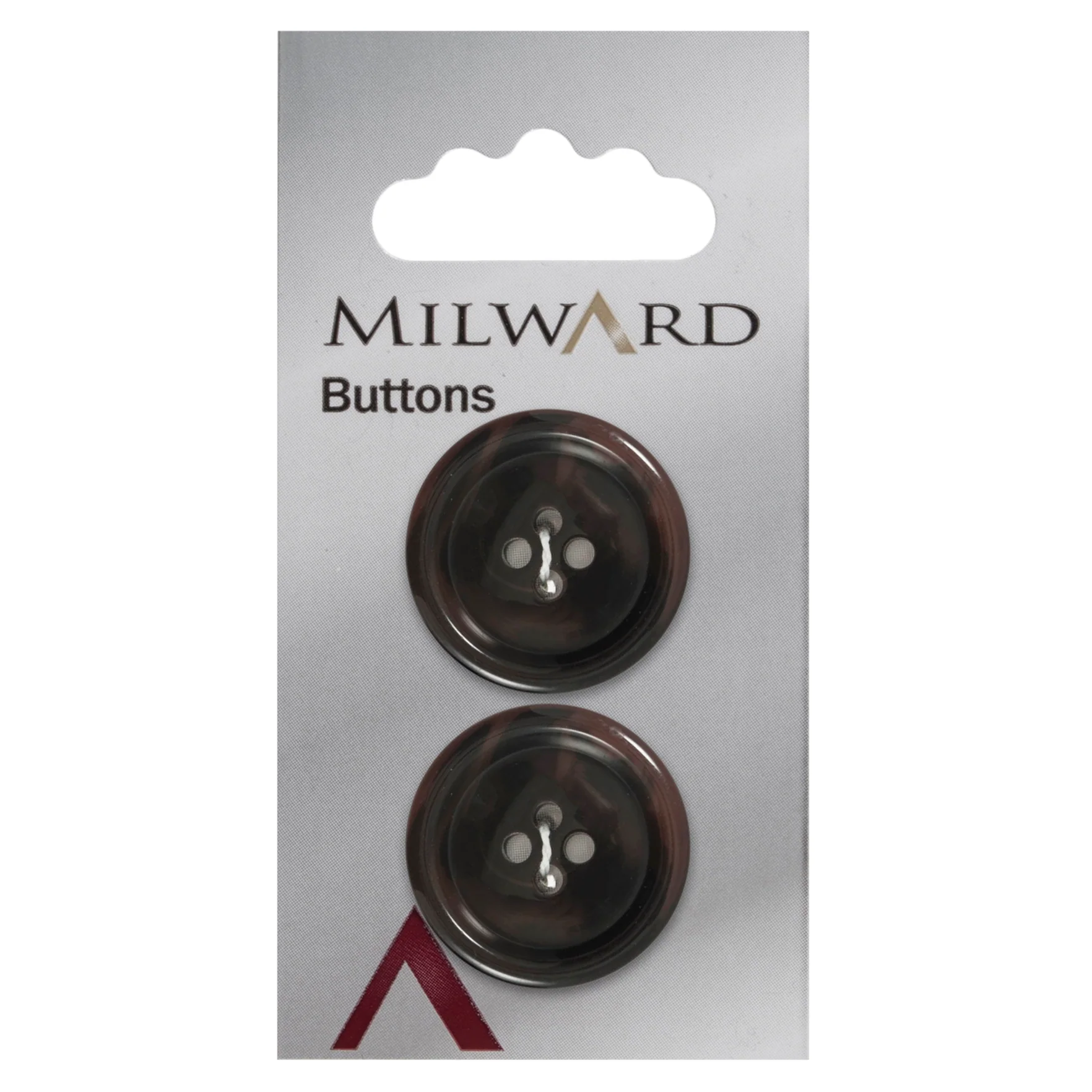 Milward Carded Buttons: 25mm - Pack of 2 - 01115A