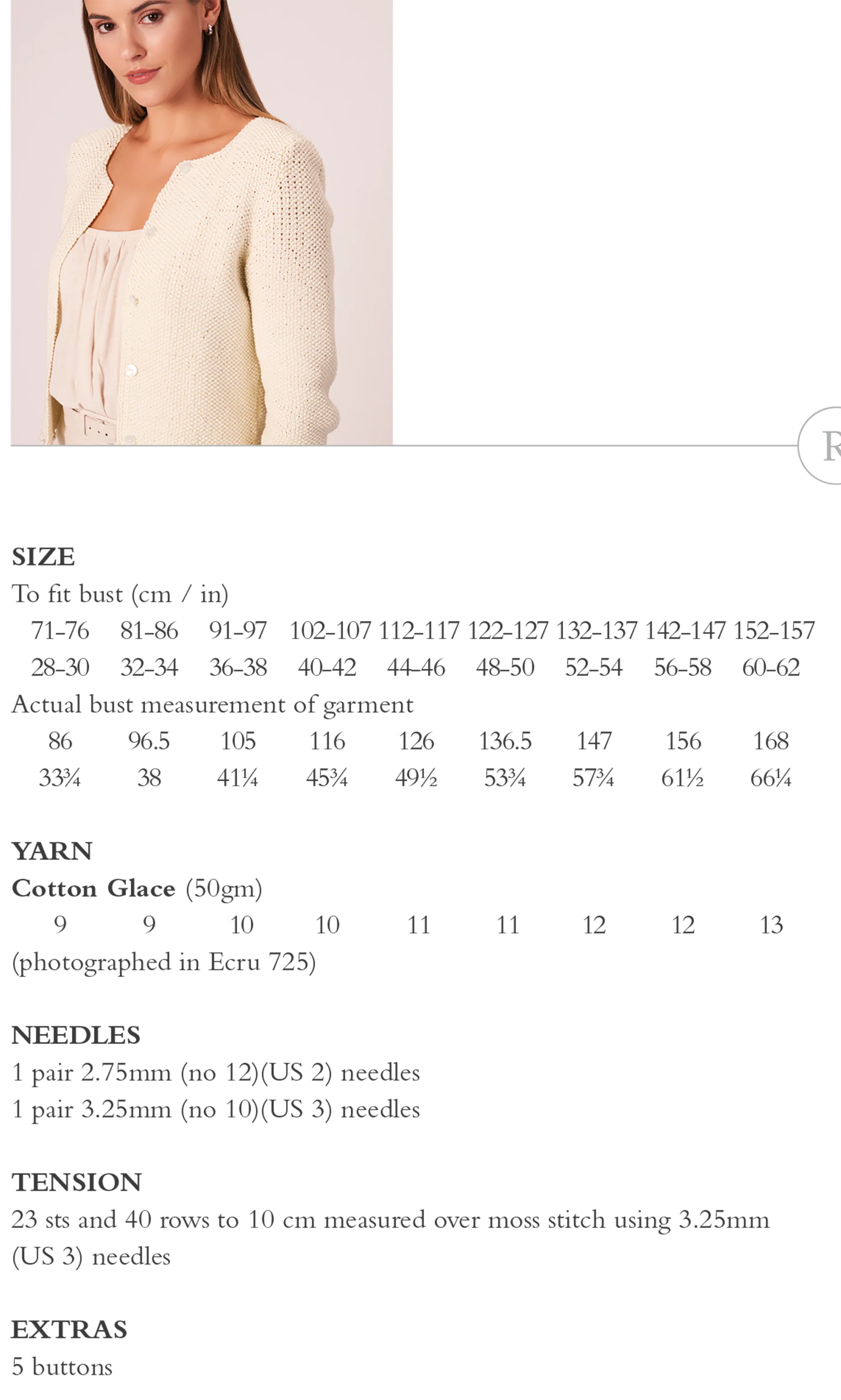 Mimi Cardigan in Rowan Cotton Glace - Digital Version ZB333-00007 - Image 2