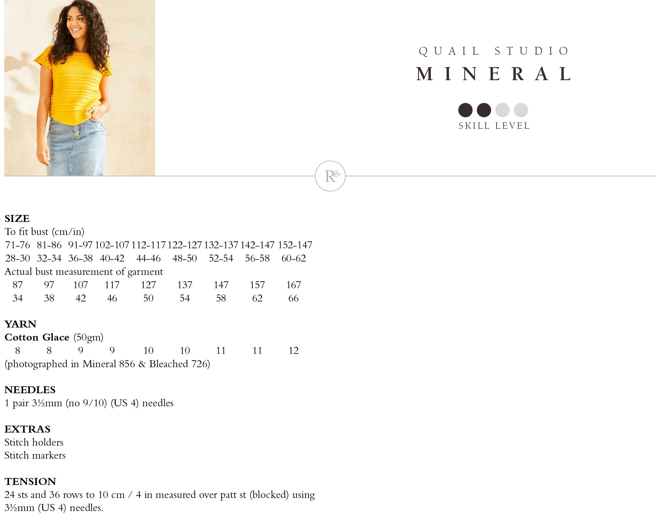 Mineral Tee in Rowan Cotton Glace - Digital Version - Image 2
