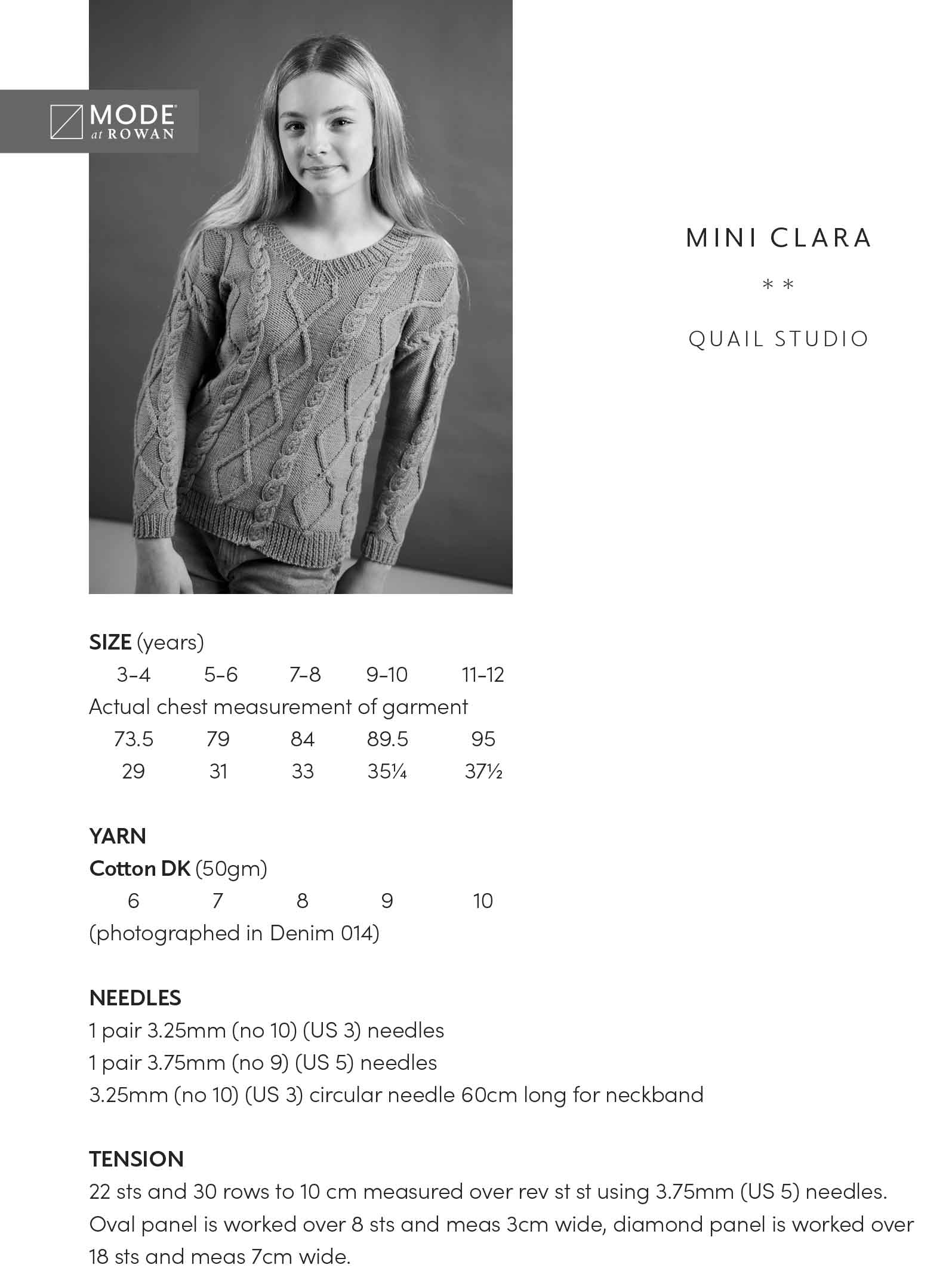 Mini Clara Sweater in Mode at Rowan Cotton Dk - MIP116 - Image 2