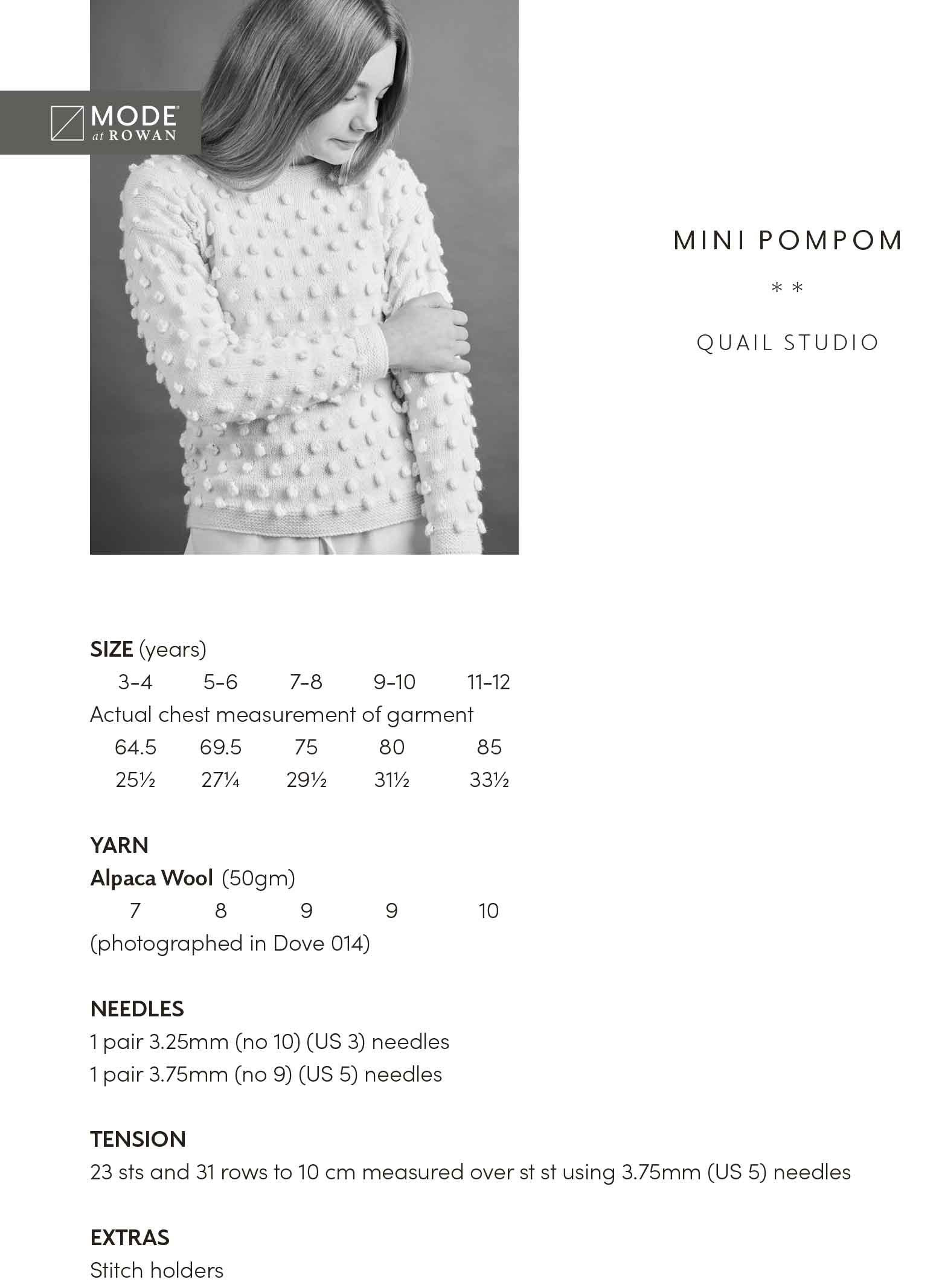 Mini Pompom Jumper in Mode at Rowan Alpaca Wool - MIP119 - Image 2