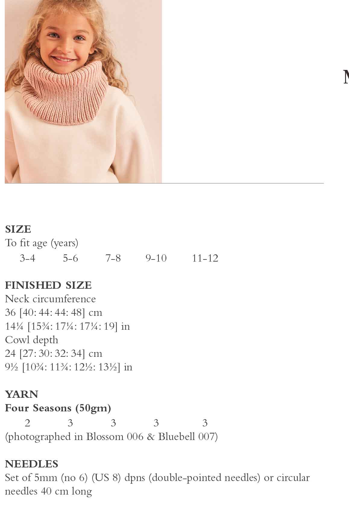 Mini Rocha Cowl in Rowan Four Seasons - Digital Version RTP011-0011 - Image 2