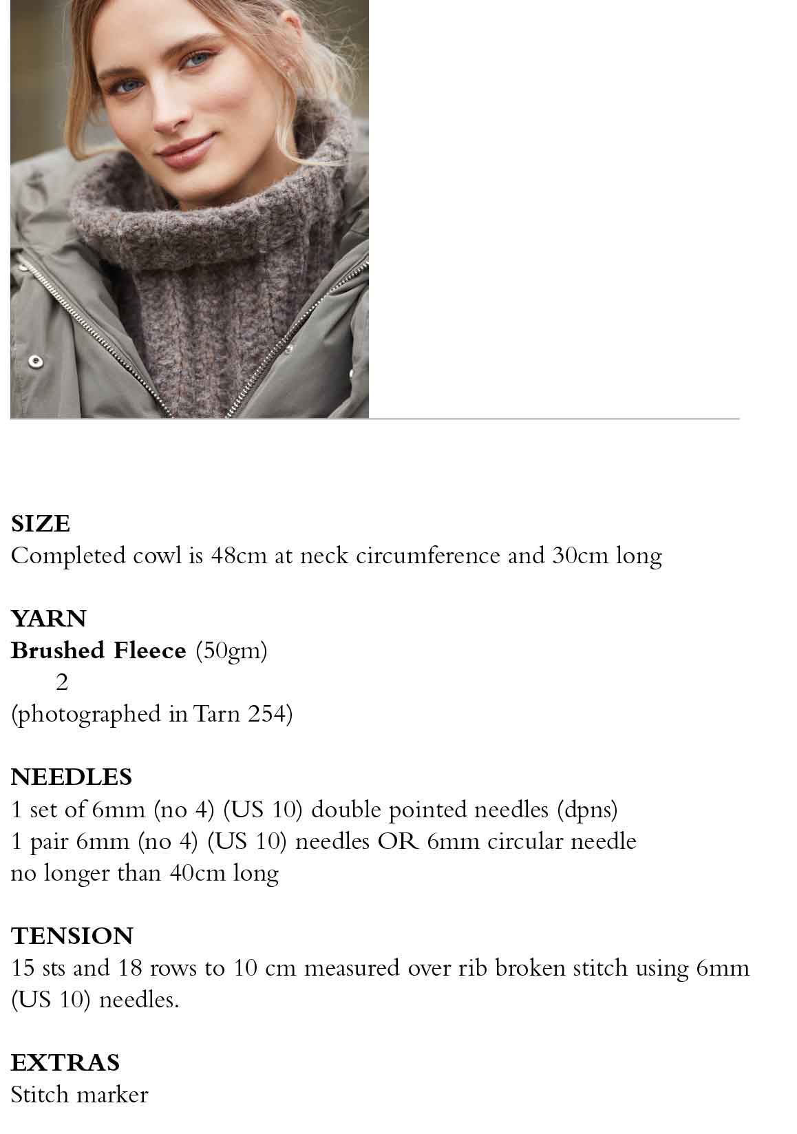 Mock Rib Cowl in Rowan Brushed Fleece - Digital Version RTP008-00008 - Image 2