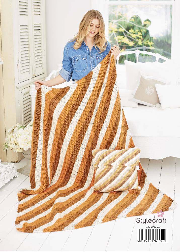 Nice and Easy - Knitted Blankets and Cushion in Stylecraft Special XL Tweed & Special Chunky - Image 2