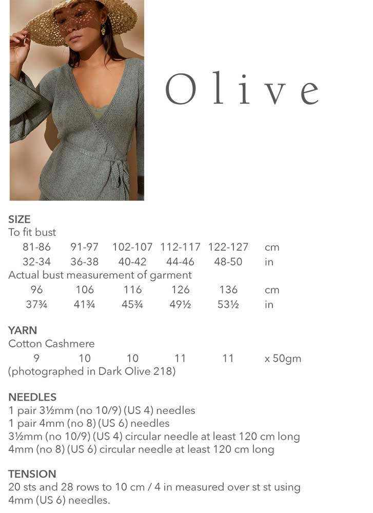 Olive Wrap Cardigan in Rowan Cotton Cashmere - Digital Version - Image 2
