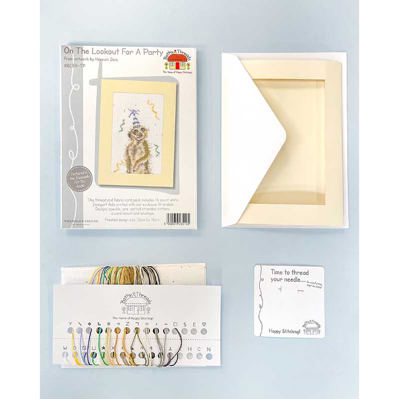 On The Lookout For A Party - Bothy Threads Greeting Card Cross Stitch Kit - Image 2