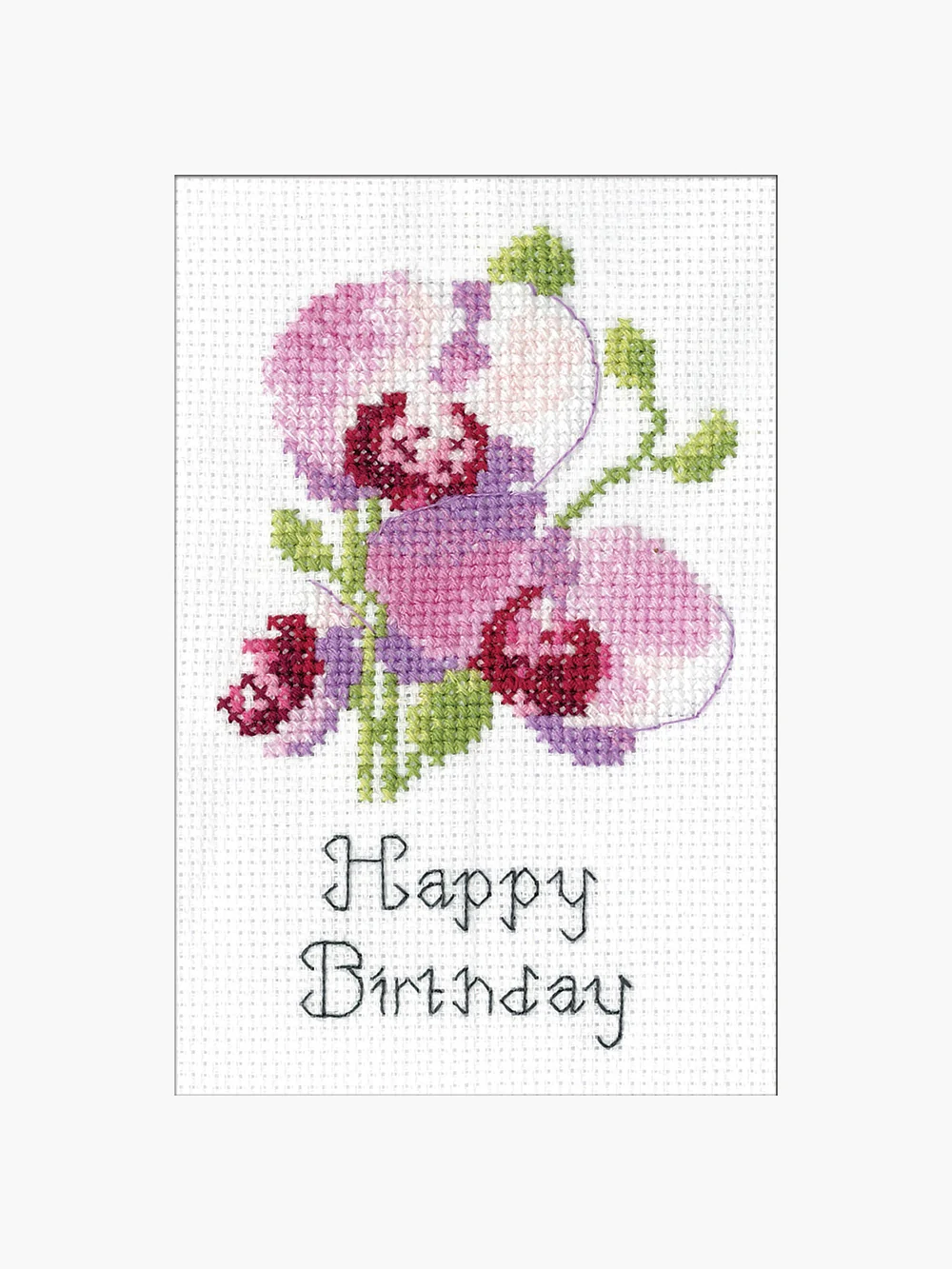 Orchid - Heritage Crafts Cross Stitch Greeting Card Kit