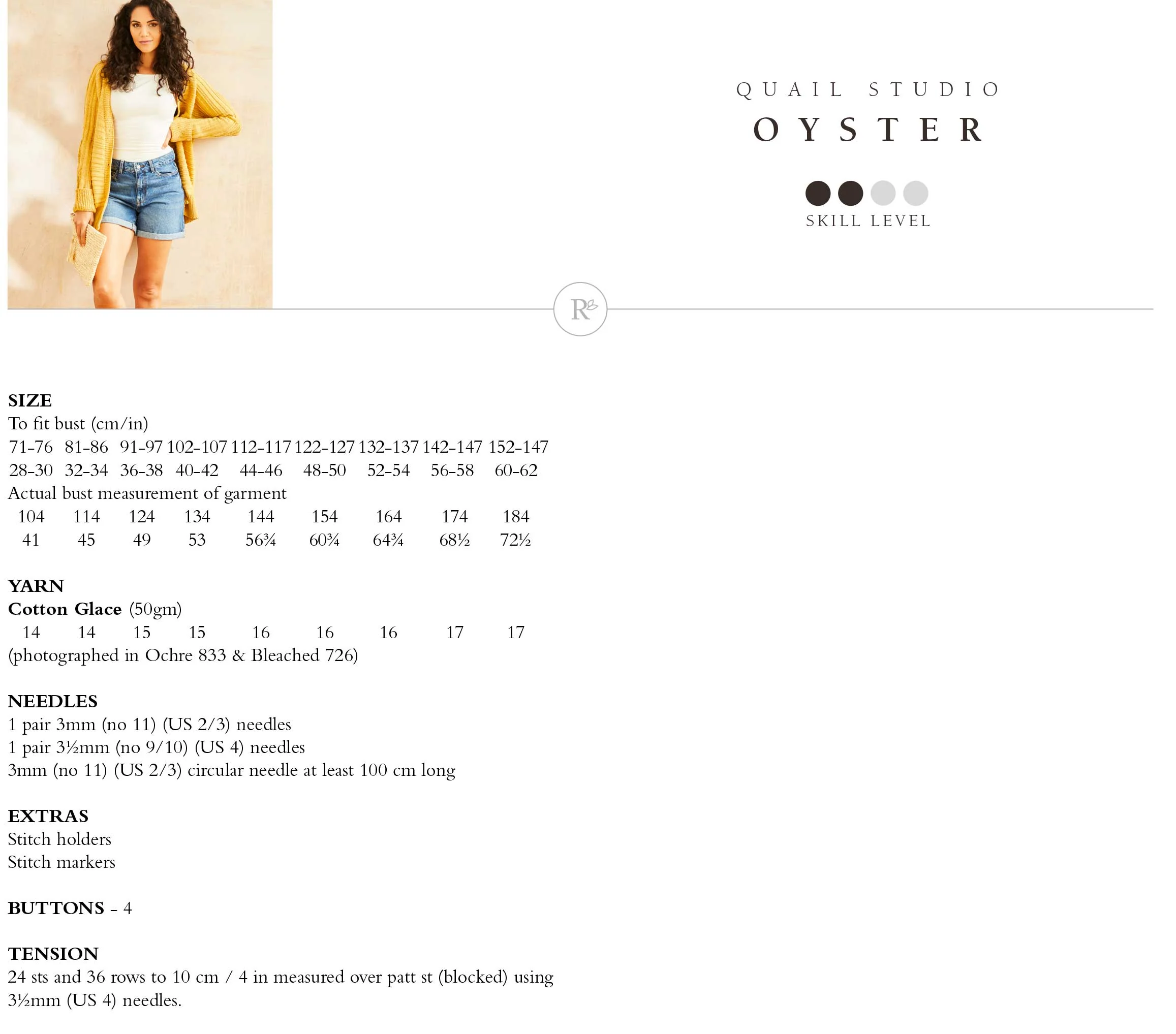 Oyster Tee in Rowan Cotton Glace - Digital Version - Image 2