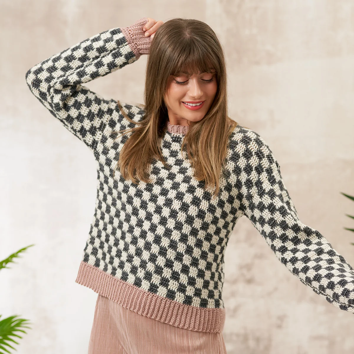Pearl Crochet Checked Jumpers in West Yorkshire Spinners Elements Dk - Digital Version DPB0279 - Image 4