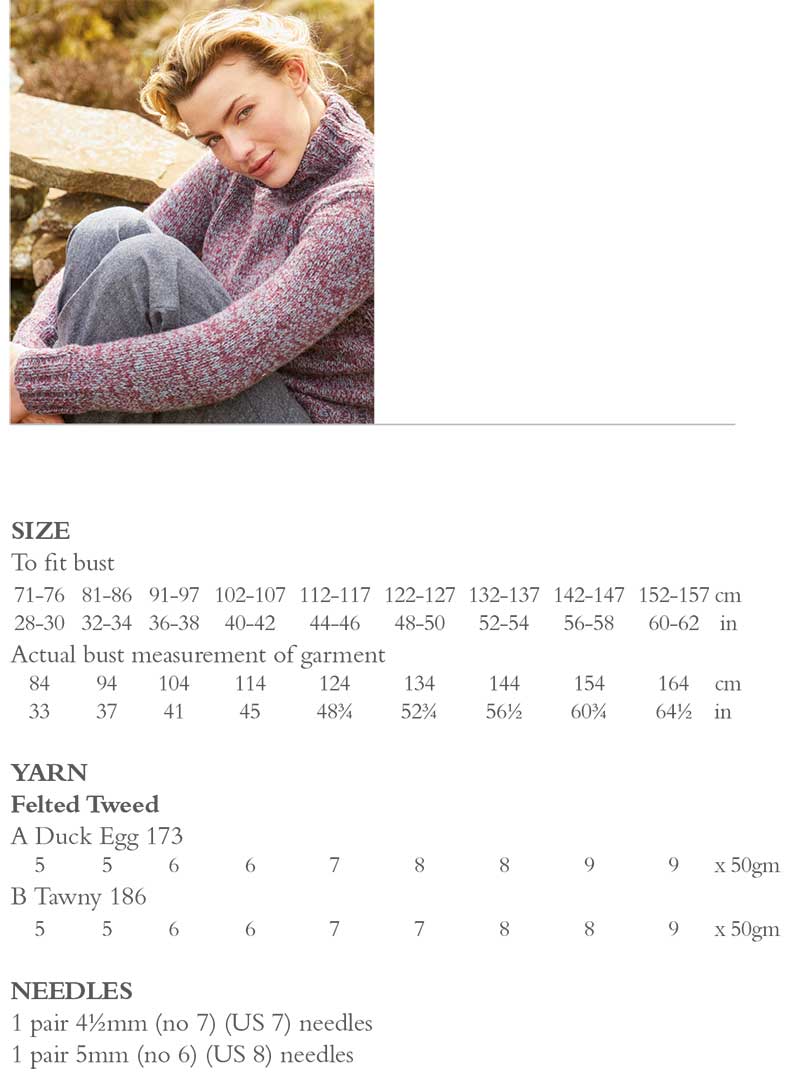 Pearl Polo Neck Sweater in Rowan Felted Tweed Dk - Digital Version - Image 2