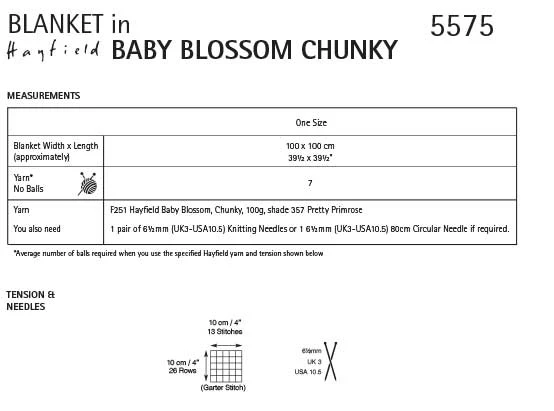 Petal Pom Pom Blanket in Hayfield Baby Blossom Chunky - Image 2