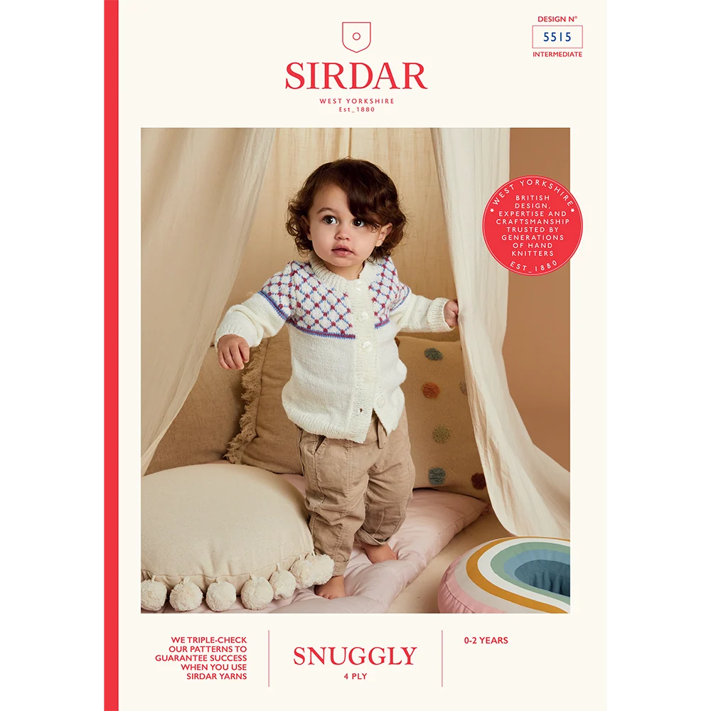 Plaid and Plain Cardigan in Sirdar Snuggly 4ply - Digital Version 5515