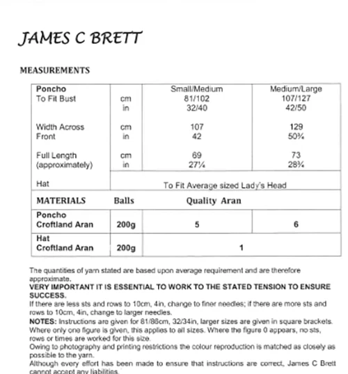 Poncho & Hat in James C Brett Croftland Aran - Image 2