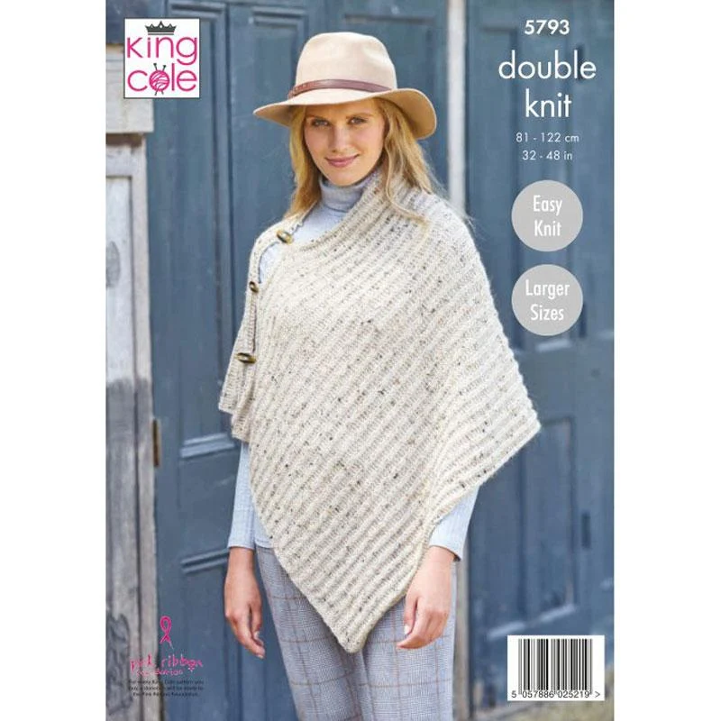 Poncho in King Cole Homespun Dk - Image 2