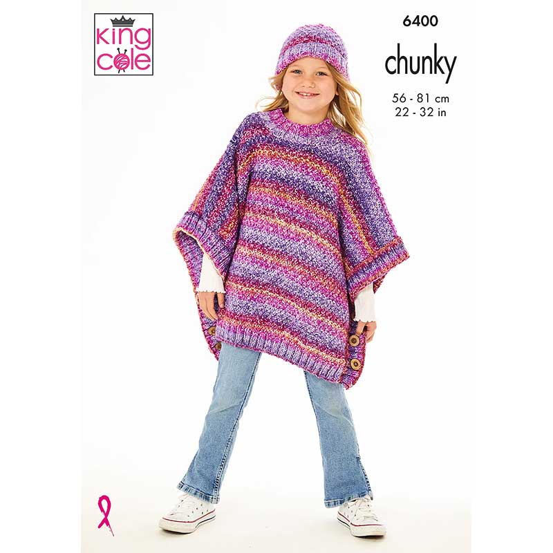Poncho, Slipover and Hat knitted in King Cole Hedgerow Chunky
