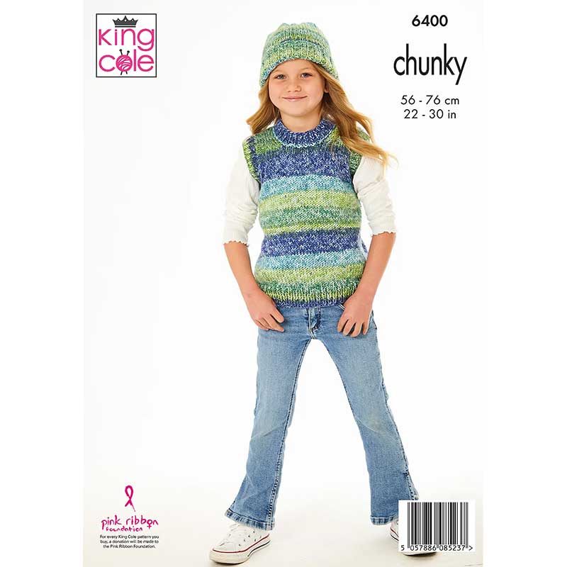 Poncho, Slipover and Hat knitted in King Cole Hedgerow Chunky - Image 3