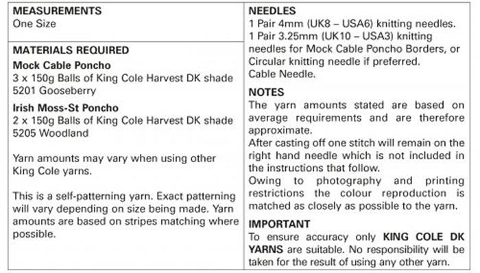 Poncho's in King Cole Harvest Dk - Image 2