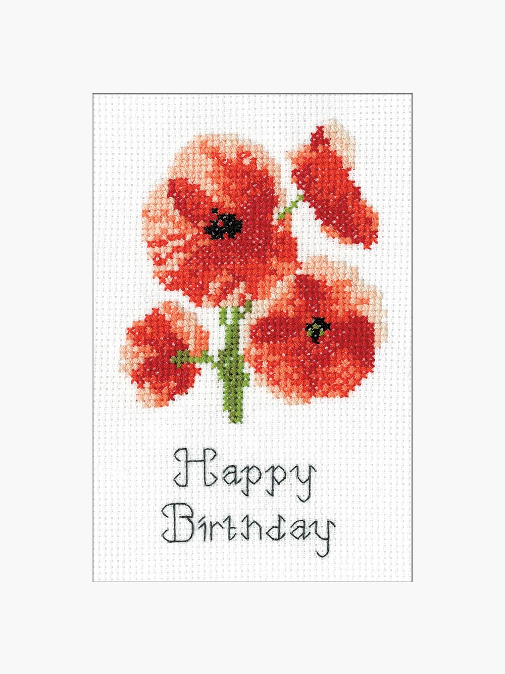 Poppy - Heritage Crafts Cross Stitch Greeting Card Kit