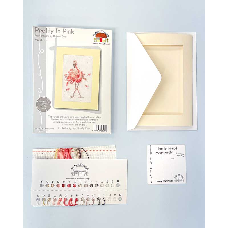 Pretty In Pink - Bothy Threads Greeting Card Cross Stitch Kit - Image 2