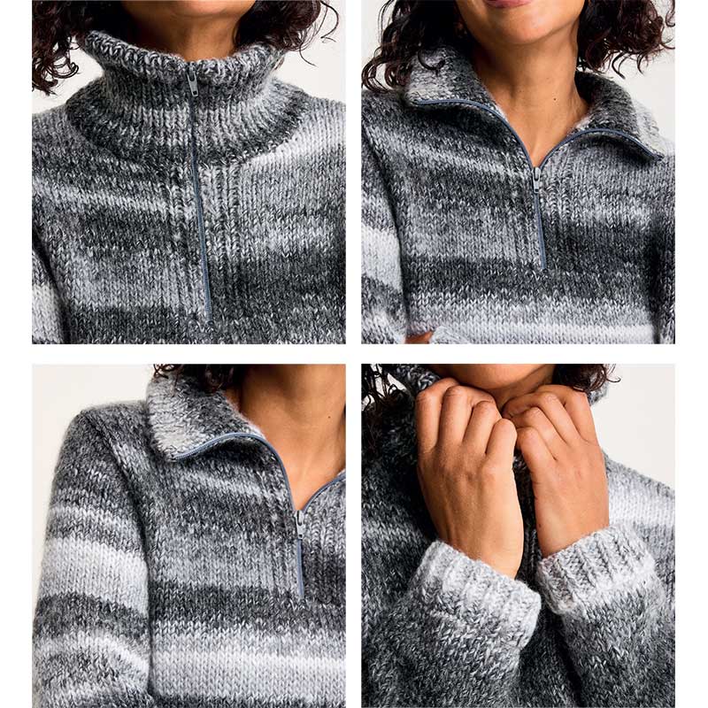 Quartz Zip Collar Jumper in Sirdar Jewelspun Chunky With Wool - Digital Version 10802 - Image 3