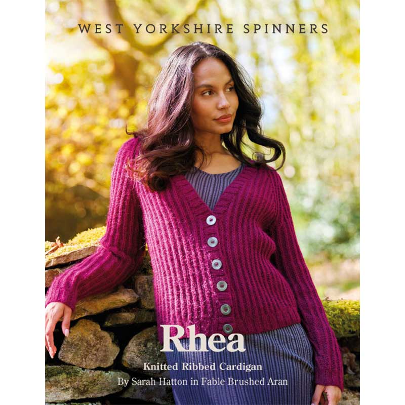 Rhea Knitted Ribbed Cardigan in West Yorkshire Spinners Fable Aran - Digital Version WYS1000455