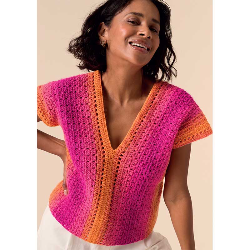 Rhythmic Colour Crochet Top in Sirdar Jewelspun Ombre Aran - 10923 - Image 4