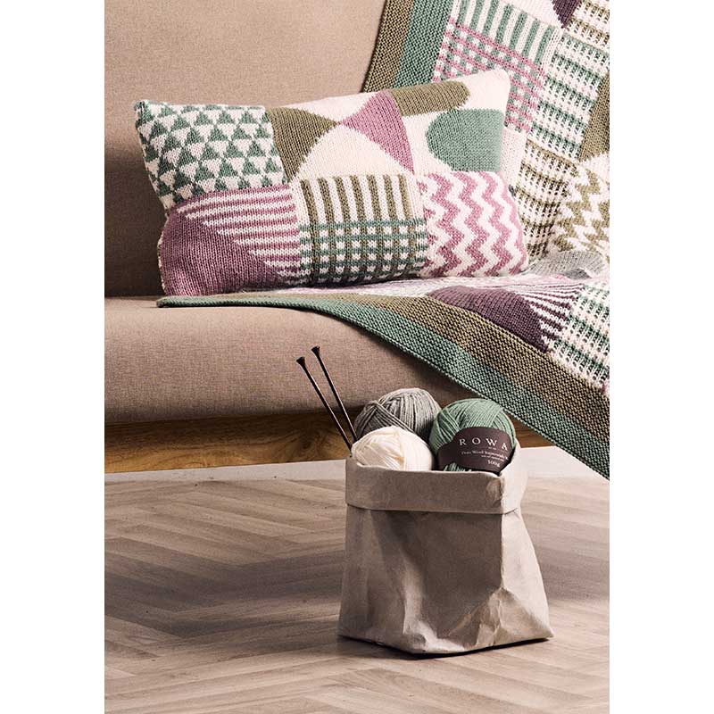Rhythmic Knit Along - Melody Cushion in Pure Wool Superwash Worsted by Chloe Thurlow