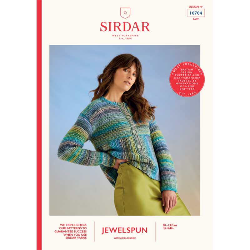 Rip Tide Cardi in Sirdar Jewelspun Chunky With Wool - Digital Version 10704
