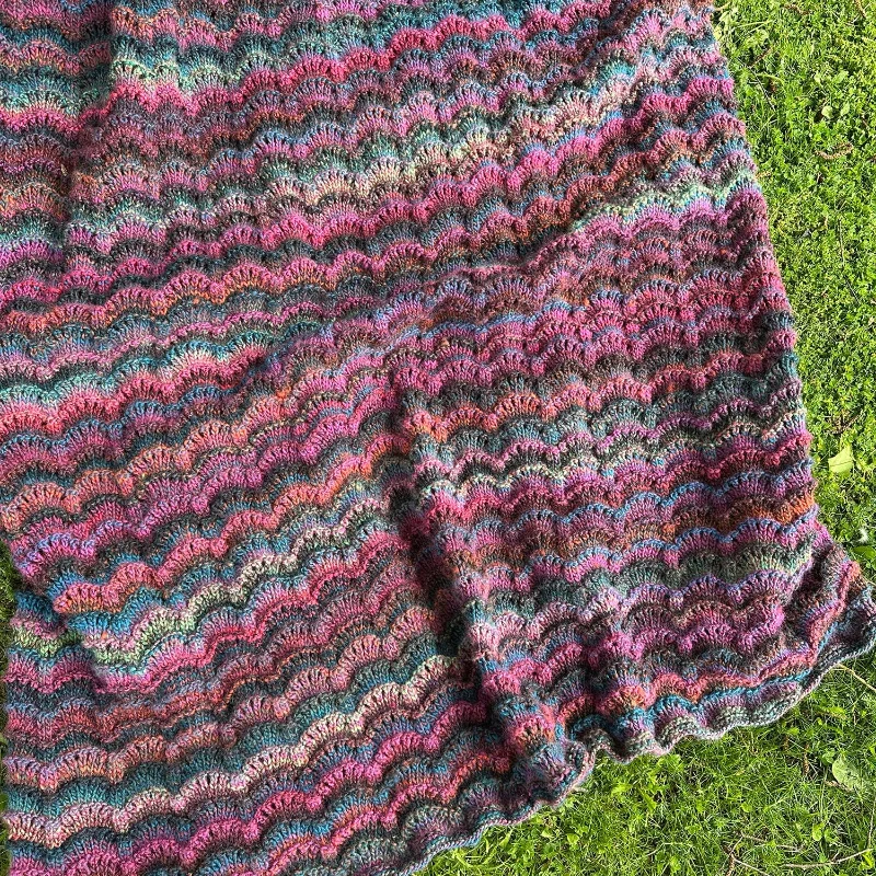 Rippling Meadow Blanket Knitted in Sirdar Jewelspun Aran - Image 3