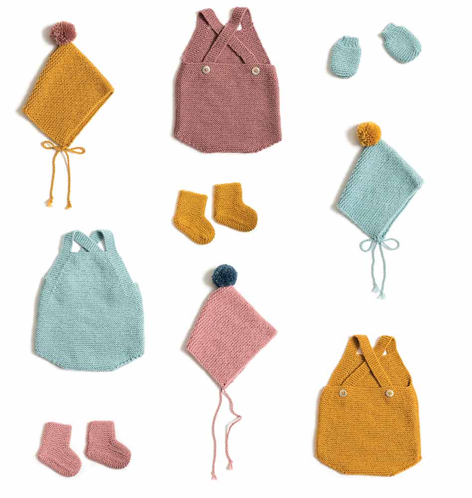 Romper, Hat, Socks and Gloves in Baby Dream Uni DK - Image 2