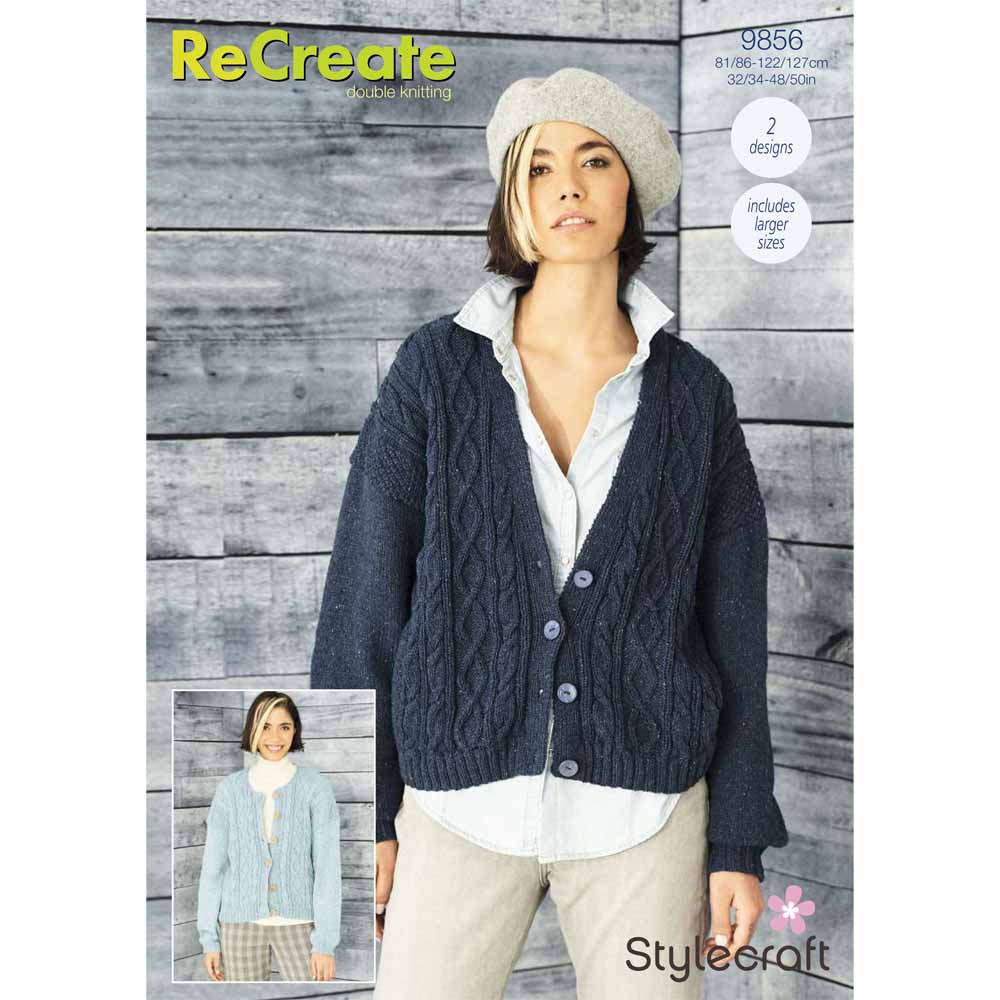 Round and V Neck Cardigans in Stylecraft ReCreate Dk - Digital Version 9856