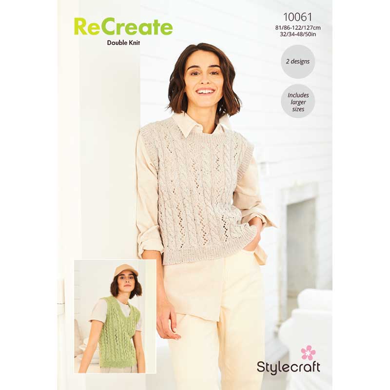 Round & V Neck Top in Stylecraft ReCreate Dk