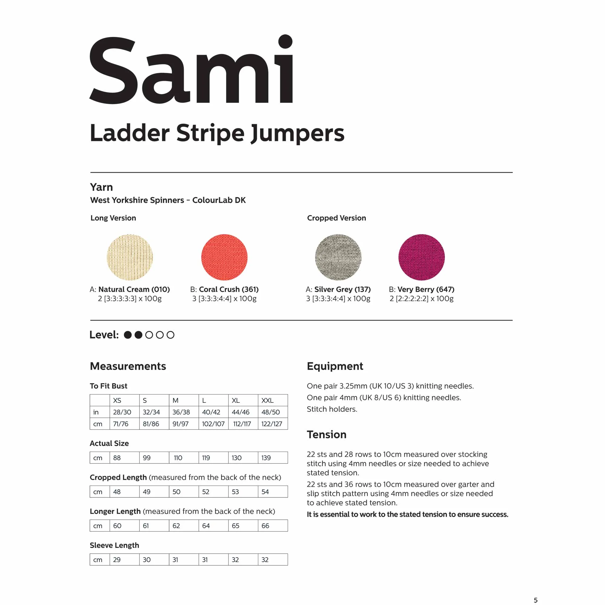 Sammi Ladder Stripe Jumper in West Yorkshire Spinners ColourLab - Digital Version DPB0153 - Image 2