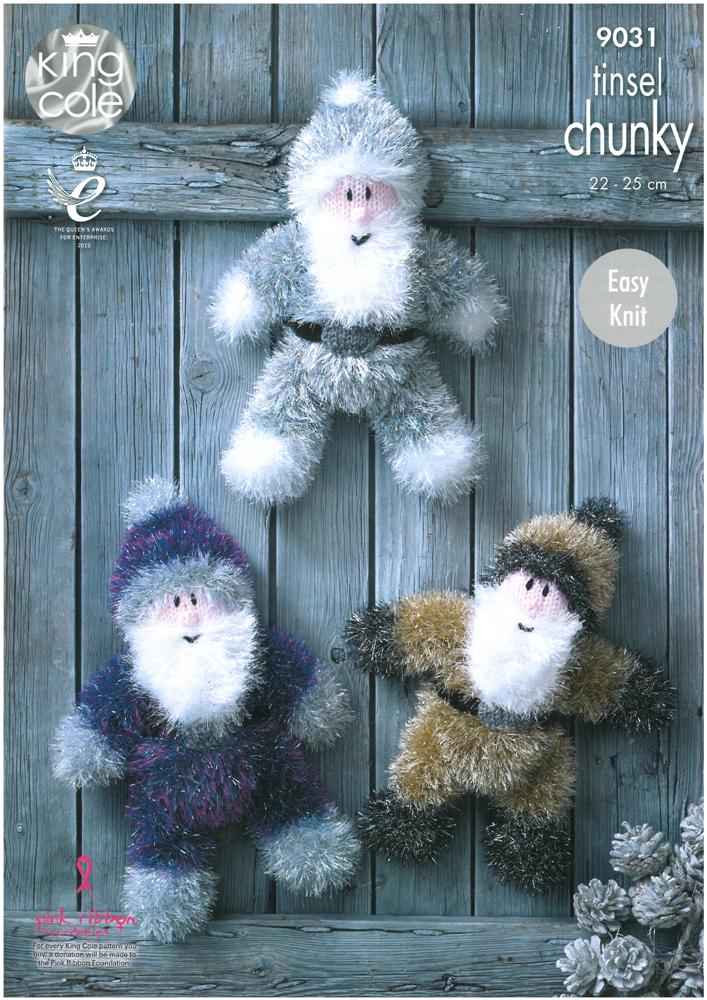Santas in King Cole Tinsel Chunky